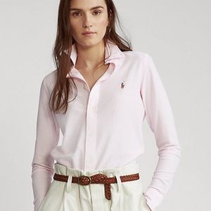 Ralph Lauren pink striped Oxford button down shirt
